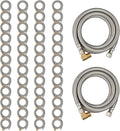 50 Pack Foskan 6FT Stainless Steel Dishwasher Hose With 3/8" Comp x 3/8" MIP 90° Elbow,Flexible Water Line Connector for Standard Dishwashers （6FT）