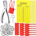 Chunful Fire Extinguisher Inspection Tags Set Including 2025-2028 Maintenance Plastic Tamper Seals Fire Extinguisher Pull Pins Numbered Security Tags with Handheld Hole Puncher(151 Pieces)