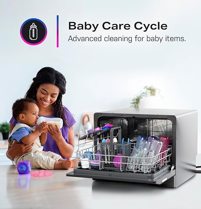 GE Profile Countertop Dishwasher, Energy Star, 6 place settings, 6 wash cycles, WiFi Connected, with Built-In Capabilities