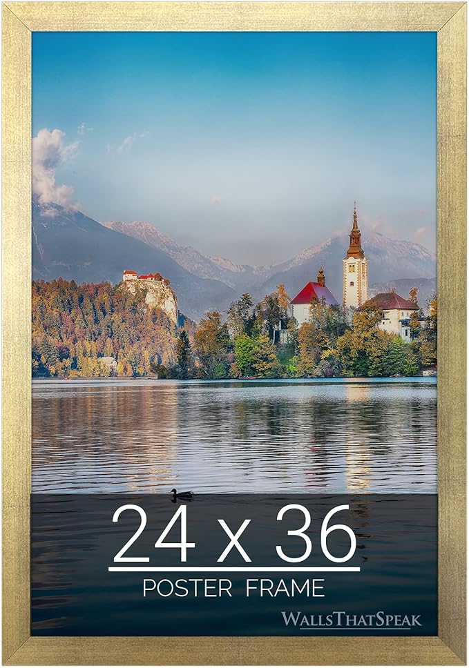 wallsthatspeak 24x36 Gold Picture Frame for Puzzles Posters Photos or Artwork