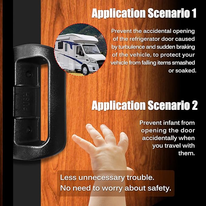 3851174023 Refrigerator Door Handle Replacement for Dometic Fridge Upper and Lower Doors, Compatible with Models DM2652, DM2662, DM2663, DM2852, DM2862, RM2652, RM2663, RM2852, RM3662. Black