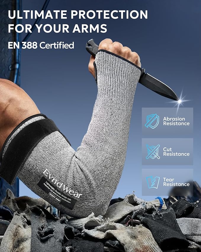 Evridwear Cut Resistant Protective Sleeves Gardening sleeves Arm Protectors for Thin Skin and Bruising Farming, Industrial