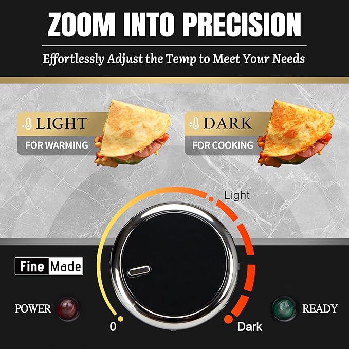 Electric Griddle Nonstick, Multi-Funtional Quesadilla Maker 10 Inch, Electric Grill Indoor, Pancake Griddle & Pan, Smokeless Indoor Grill, Non-stick Surface, Black