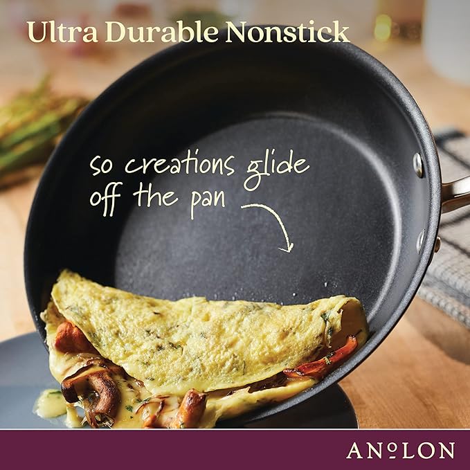 Anolon Advanced Home Hard-Anodized Nonstick Wide Stock Pot/Stockpot (7.5-Quart, Moonstone)