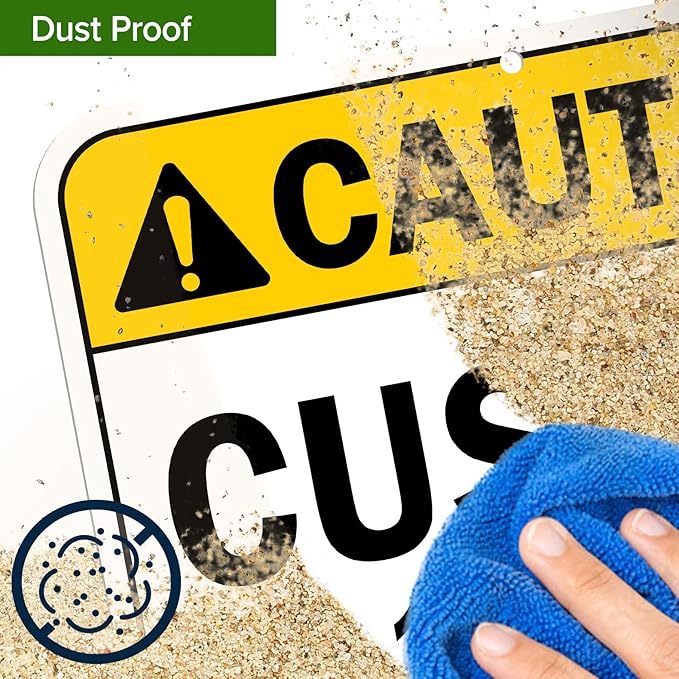 Custom Caution Sign, Ansi Sign, Osha Compliant, 12x16 Inches, Post Holes, Rust Free .040 Aluminum, Fade Resistant, Indoor/Outdoor Use, Made in USA by My Sign Center