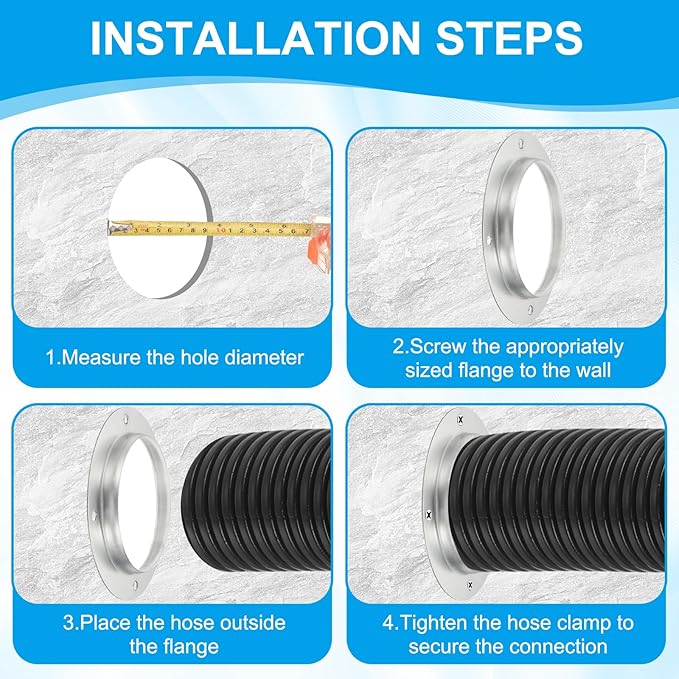 PATIKIL 2Pcs 7 Inch Duct Connector Flange, Metal Straight Pipe Exhaust Flange Duct Mounting Plate for Heating Cooling Ventilation HVAC System, Galvanize Steel