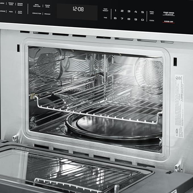 KoolMore 30 in. Built-in Microwave with Convection Oven and Air Fryer, 1000W Power with 10 Levels, UL Listed and 1.6 cu. ft. Capacity in Stainless-Steel (KM-CWO30-SS)