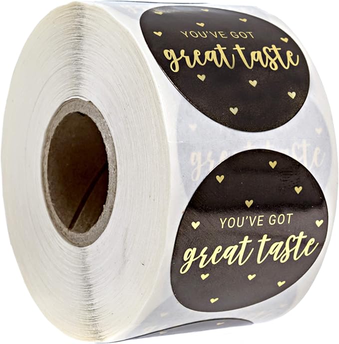 You've Got Great Taste Stickers / 500 Small Business Labels / 1.5" Gold Foil Business Stickers/Poly Mailer Thank You Order Seals/Made in The USA