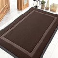 OLANLY Front Door Mat Indoor Outdoor Entrance, Waterproof All-Season, All-Weather Doormat, Sturdy Natural Rubber, Fade Resistant, Low Profile, Easy Clean Patio Porch Entryway Mat, 71x47, Dark Brown