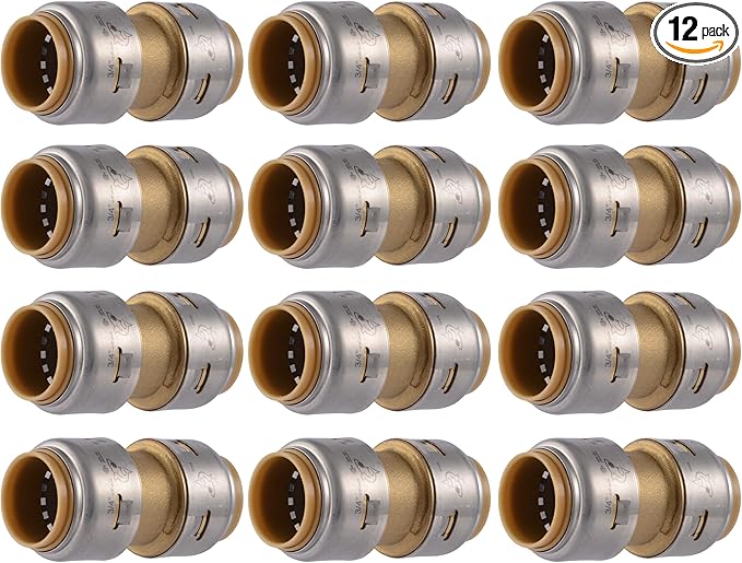 SharkBite Max Coupling, Push to Connect Brass Plumbing Fitting, PEX Pipe, Copper, CPVC, PE-RT, HDPE
