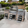 Outdoor Kitchen Kit Built-in 32 inch LPG Gas Grill 60000 BTU Stainless Steel Four burners Grills,DIY Combo Outdoor Kitchen Island, 12 in 1 BBQ Tool Set Best of Backyard