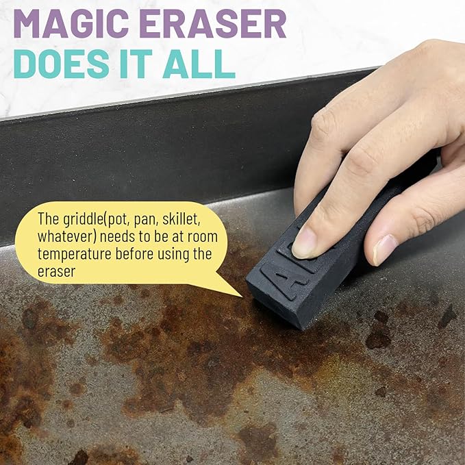 Rust Eraser, Premium Rust Remover for Cast Iron Pans, Knives & Tools, Hard Anodized Cookware and Other Pots, Remove Rust from Any Metallic Surface - 1 Pack