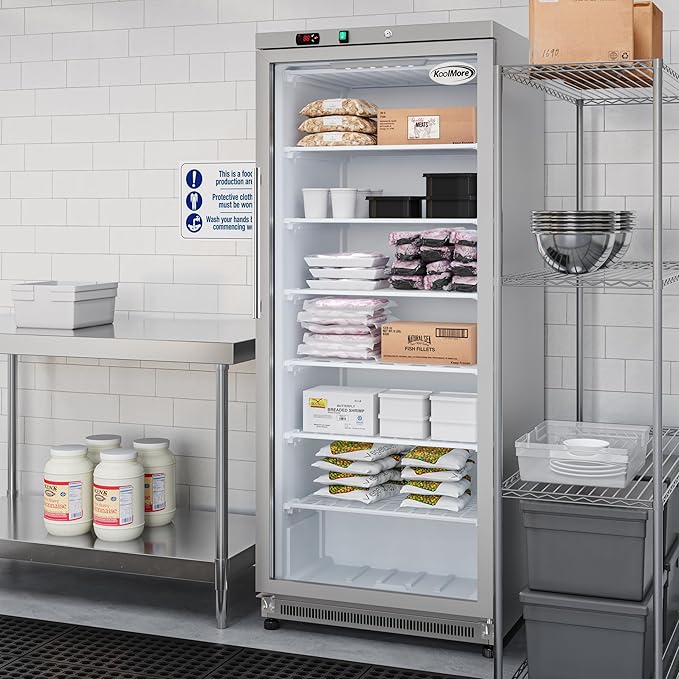 KoolMore 21 Cu. Ft. Commercial Freezer with Glass Door in Stainless Steel - Manual Defrost (KM-GDF20MD)