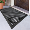 BEHERO Rubber Outdoor Mat, 36 x 24 inches Anti Fatigue Rubber Floor Mats, Non-Slip Front Door Mats Entrance, Heavy Duty Pool Mat Outside for Entryway, Garage Doormat Waterproof, Black