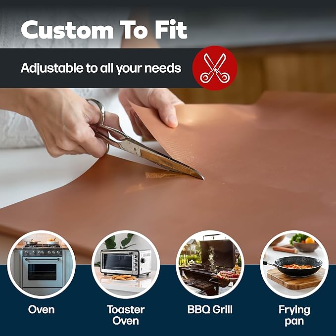 Cooks Innovations Non-Stick Oven Protector Mat - Heavy Duty Nonstick Oven Rack Liners to Protect Convection, Electric, Gas, & Microwave Ovens - BPA & PFOA Free Heat Resistant Baking Mat