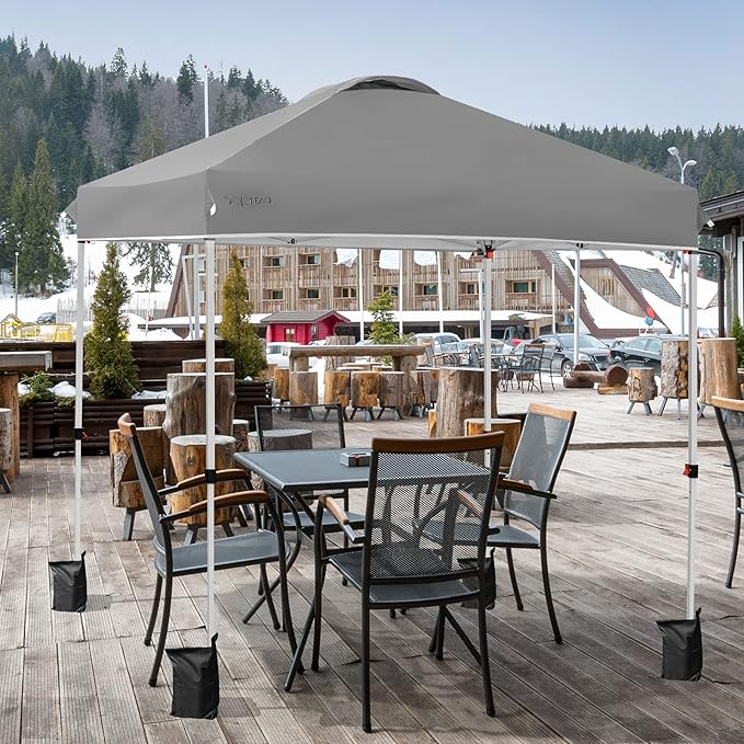 Tangkula Outdoor Pop-up Canopy Tent, 6.6 x 6.6 FT Height Adjustable Commercial Instant Canopy w/Portable Roller Bag, 4 Weight Bags, Outdoor Camping Sun Shelter for Camping, Party