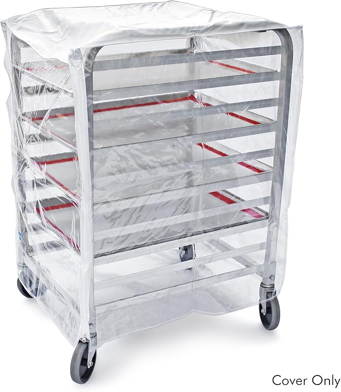New Star Foodservice 36534 Commercial-Grade Sheet Pan/Bun Pan Rack Cover, Plastic, 10-Tier, 28" L x 23" W x 33" H, Clear