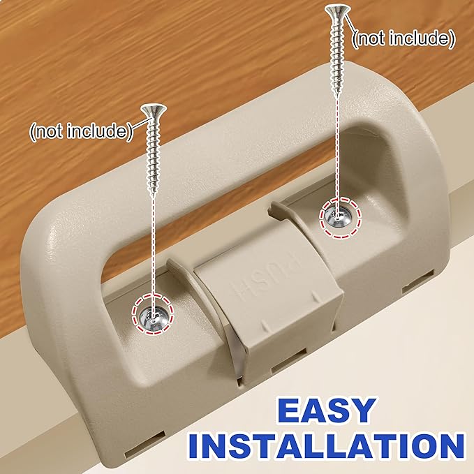 3851174015 Refrigerator Door Handle Replacement for Dometic Fridge Upper and Lower Doors, Compatible with Models DM2652/DM2662/ DM2663/ DM2852/ DM2862/ RM2652/ RM2663/ RM2852/ Beige,1PC