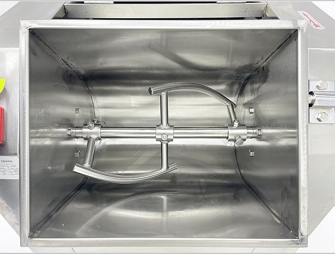 TECHTONGDA Commercial Dough Mixer All Stainless Steel Pizza Dough Mixer 110V Dough Blender Kneading Machine with 50 KG Kneading Capacity and 90 Degree Tilt for Schools Bakeries Restaurants Pizzerias