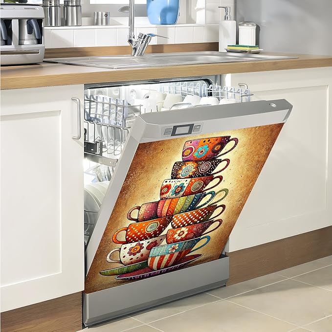 Dishwasher Magnet Sticker Cover Panel Decal Refrigerator Magnetic Sticker Decorative for Kitchen Decoration,Fridge Door Cover, Appliances Stickers 23"x26"
