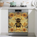 Animal Bee Dishwasher Magnets Decorative Cover,Beehive Floral Magnet Fridge Panel Decal for Home Kitchen Decor,23x26 in