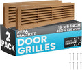 Repa Market 18" x 5" Inch (Outer Size) Pack of 2 Oak Tree Plastic Louvered Door Vents for Interior Doors – 2 Sided Two Way Door Air Return and Intake Cover – Door Air Vent Grille Rectangular Door Vent