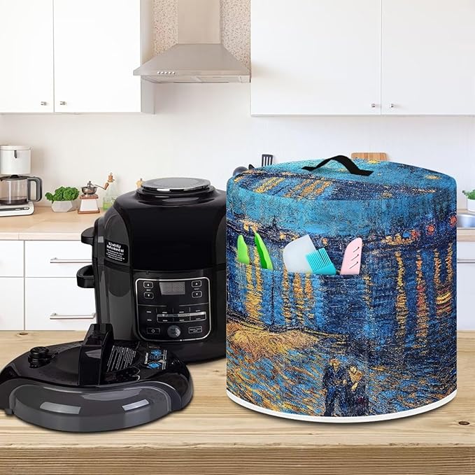 Starry Night Dust Cover for 3 Quart Instant Pot, Dust Protection Easy Clean Pressure Cooker Cover Electric Appliance Cover Air Fryer Accessories Home Kitchen Decoration,