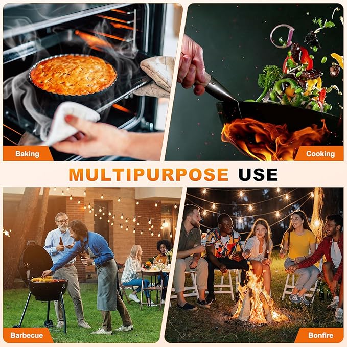 1-Pair BBQ Gloves, 1472°F Heat Resistant Non-Slip Grilling Oven Gloves for Barbecue/Baking/Cooking [S Size, Black]