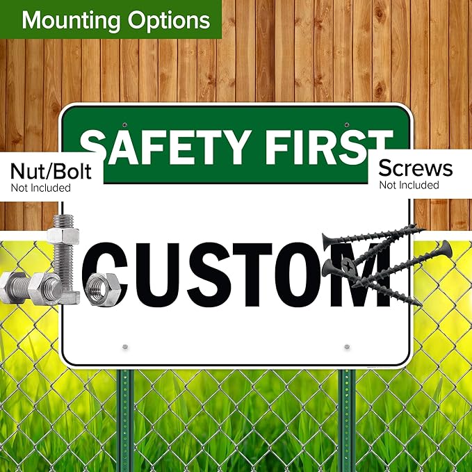Custom Safety First Sign, Ansi Sign, Osha Compliant, 36x48 Inches, Rust Free DiBound, Fade Resistant, Made in USA by My Sign Center