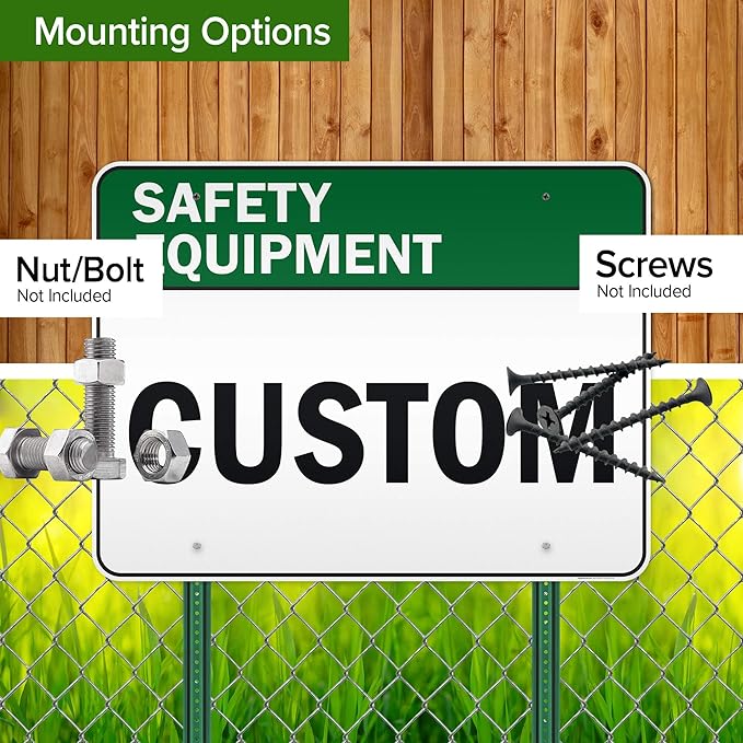 Custom Safety Equipment Sign, Ansi Sign, Osha Compliant, 36x48 Inches, Reflective, Rust Free DiBound, Fade Resistant, Made in USA by My Sign Center