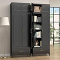 Kitchen Pantry Cabinet，90" Storage Cabinets with Doors and Shelves,Metal Pantry Cabinet with Drawers,White Kitchen Cupboard for Livingroom,Pantry, Bathroom