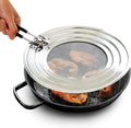 Dishwasher-Safe Splatter Screen Guard for Frying Pan Grease - Shields 99% of Stove Top from Bacon, Fry Oil, or Deep Fryer Splash - Easy Kitchen Storage Foldable Heat-Resistant Silicone Handle