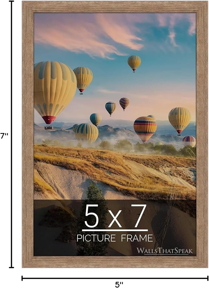 wallsthatspeak 5x7 Brown Barnwood Picture Frame for Puzzles Posters Photos or Artwork