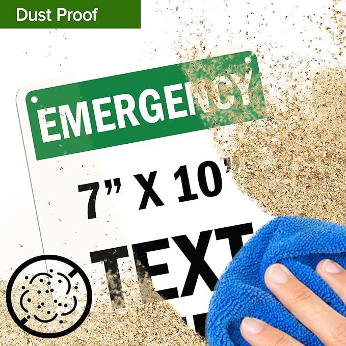 Custom Emergency Sign, OSHA Sign, 7x10 Inches, Rust Free .040 Aluminum, Fade Resistant, Made in USA by My Sign Center