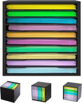 EasyPAG Scrapbook Paper Storage Organizer for Craft Room, 12x12 Paper Storage Desk Shelf, 10 Slot Adjustable File Sorter for Office School Classroom, Black