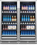 Yeego Beverage Refrigerator 48 inch -2PCS Capacity Beverage Cooler, Upgraded Beverage Refrigerator Freestanding or Built-In, Drink Cooler for Soda, Water, Beer or Wine - For Kitchen, Bar or Office