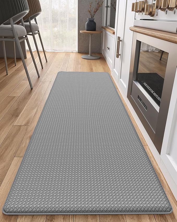 Color&Geometry Anti Fatigue Cushion Kitchen Mat for Floor -24"x59",Wide,Easy Clean, Water & Oil Proof, Anti Slip, Foam Rubber Runner Rug for Front Sink Comfort Standing,Grey