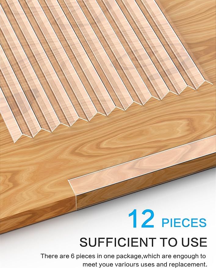 12PCS Clear Self-Adhesive Wall Corner Protectors，Corner Guards & Edge Protector for Wall Door Frame Cabinet Baseboard & Door, Table, Stair (48" X 1.0")