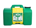 Eyewash Station 9-Gallon, OSHA/ANSI Compliant with one Eyewash Wall Mounted V-Sign, Highly Visible, Gravity Flow, Indoor/Outdoor, Pull Activated and Ready for Use