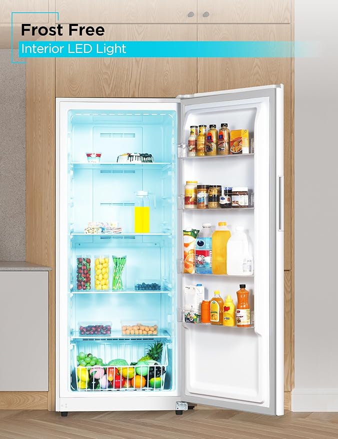 BLACK+DECKER 17 Cu. Ft. Convertible Freezer Refrigerator, Upright Freezer with Glass Shelves, ENERGY STAR rated, Frost Free, BUC1700XW, White