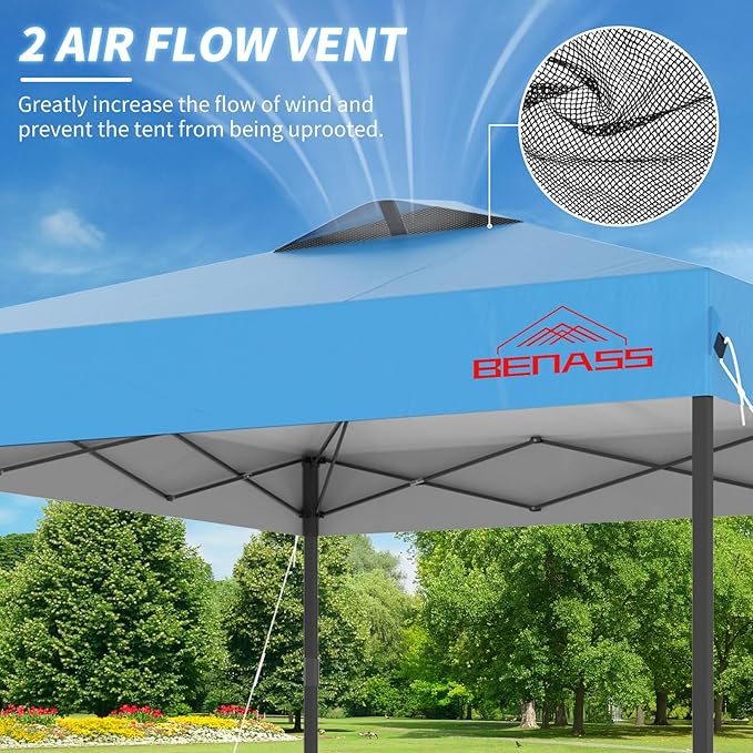 10x10 Pop Up Canopy, Easy Up Canopy Tent, Heavy Duty Tents for Parties, One Person Set Up Event Tent, Turquoise