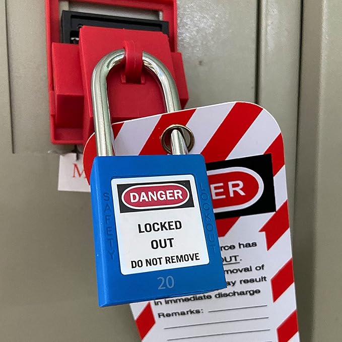 SAFBY Lockout Tagout Locks, Safety Padlock, Keyed Differently Loto Safety Padlocks for Lock Out Tag Out Kits Station (Blue 11-20)