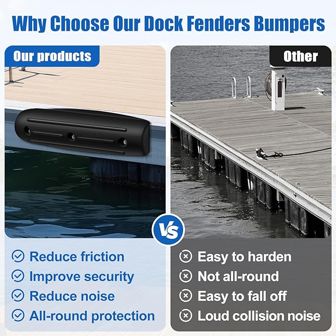 Dock Fender Bumpers, Boat Dock Bumpers Straight-Edge Marine Fenders Side Guard