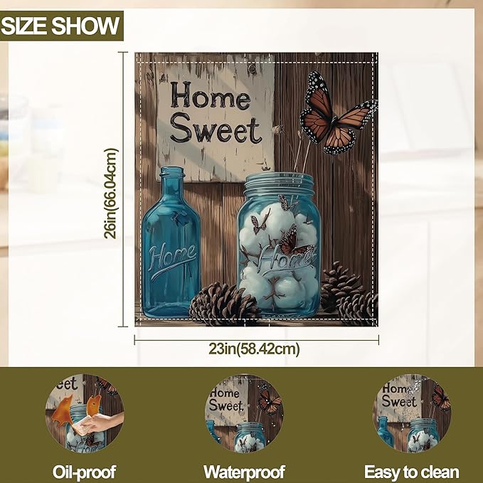 Dishwasher Magnet Cover,Floral Dishwasher Cover Magnetic Butterfly Home Appliances Refrigerator Decorative 23" x 26"