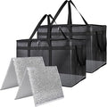 2PK Insulated Food Delivery Bag with Reinforced Hard Bottom - XXXL Thermal Catering Tote for Hot Pizza, Cold Drinks & Meal Boxes - Ideal for Delivery Staff, Restaurants, and Outdoor Events