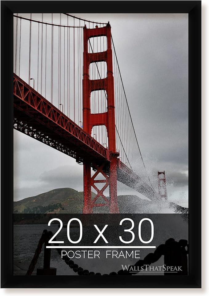wallsthatspeak 20x30 Black Picture Frame for Puzzles Posters Photos or Artwork