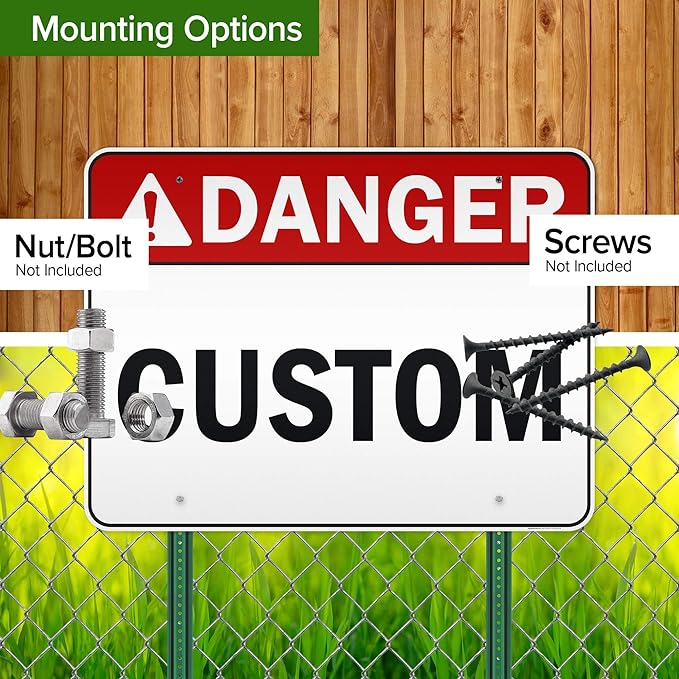 Custom Danger Sign, Ansi Sign, Osha Compliant, 36x48 Inches, Reflective, Rust Free DiBound, Fade Resistant, Made in USA by My Sign Center