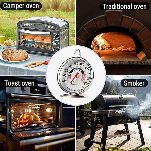 Oven Thermometer 150-600°F Pro Accurate Oven Temperature Gauge for Oven Easy Read, Food Thermometer Hang or Stand