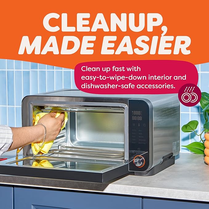 Instant Pot No Preheat Required* 6-Slice Air Fryer Toaster Oven with InstantHeat Technology, 10-in-1, Air Fry, Roast, Bake, Sear Crisp, Toast, Bagel, Broil, Dehydrate, Reheat, and Make Pizza