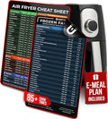 Cathy Yoder's Air Fryer Cheat Sheet Set, Air Fryer Accessories, AirFryer Cooking Guide Magnetic Cheat Sheet, AirFryer Cook Times Chart Magnet, Internal Food Temp for 80+ Popular Foods - Black